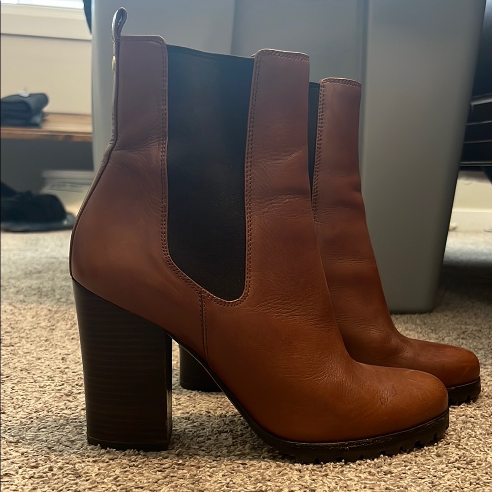Coach Brown Heeled Boots with Sleek Silhouette